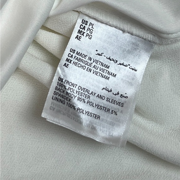 Charter Club flowy white v-neck blouse bell sleeves sheer overlay PL - Picture 11 of 11